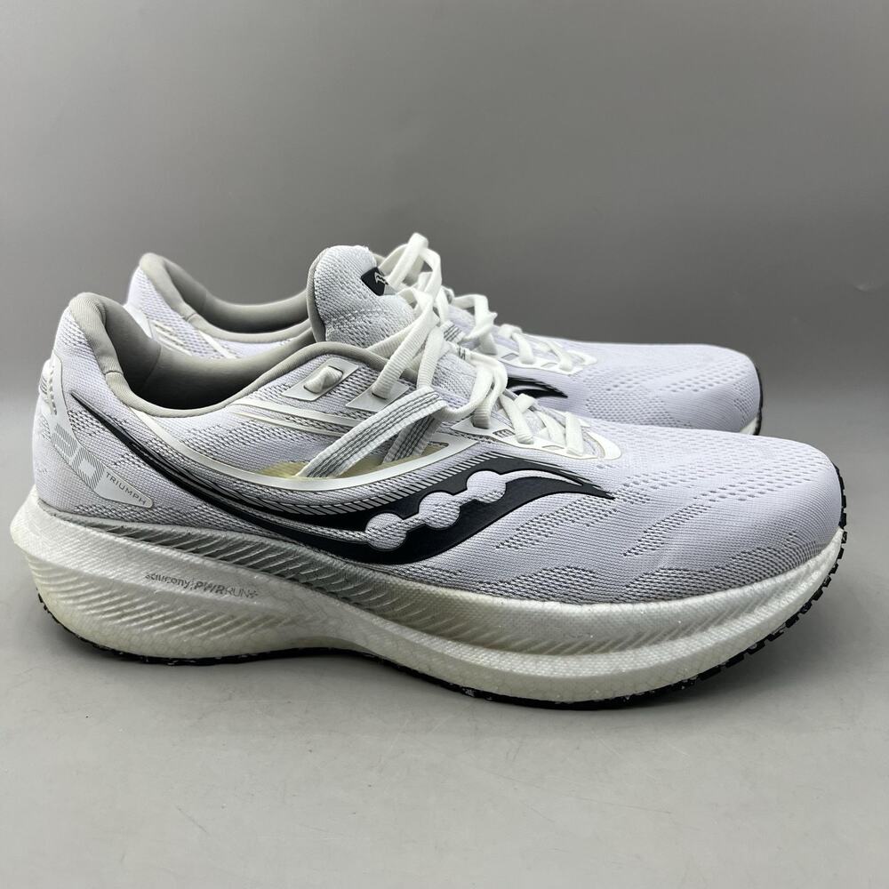 Saucony Triumph 20 Running Shoes Men Size 11 White Mesh Comfort Cushion Sneakers